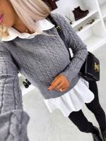 Tumesinine Alusriidega Pehme Sviiter