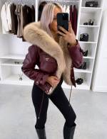 Коричневый Парка с регулируемой талией и роскошным искусственным мехом