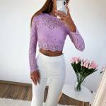 Violetinė Nėriniuota Trumpa Palaidinė