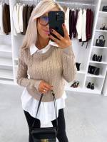 Tumesinine Alusriidega Pehme Sviiter