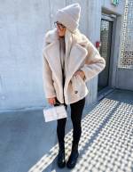 Kamielis Īsa, Mīksta Teddy Stila Jaka