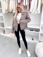 Taupė Oversized Stiliaus Džemperis