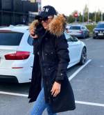 Khaki Naturaalse Karvaga Vetthülgav Pikem Talveparka