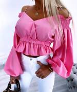 Balta Trumpas Viršus Su Dirželiais