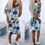 Roheline Taskutega Mugav Vabaaja Kleit
