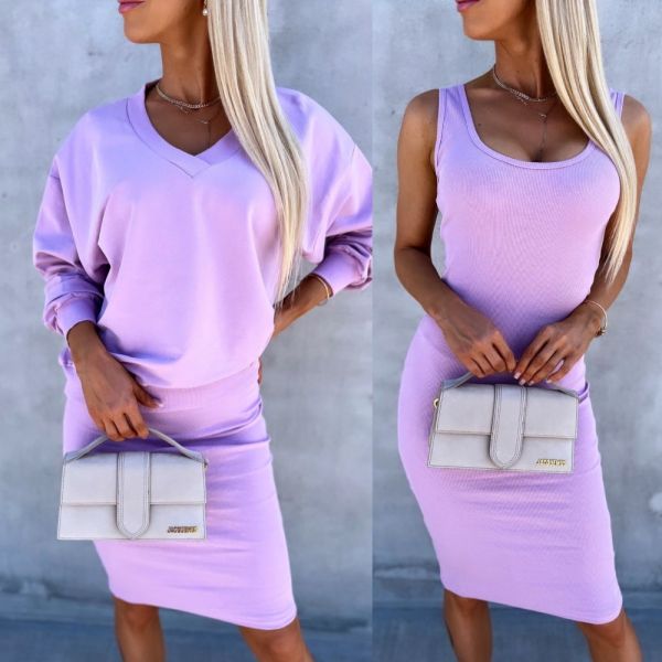 Purple Two-piece Casual Set