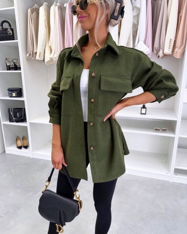 Khaki Oversized K/S Jakk