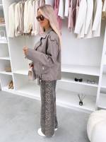 Taupė Oversized Stiliaus Džemperis