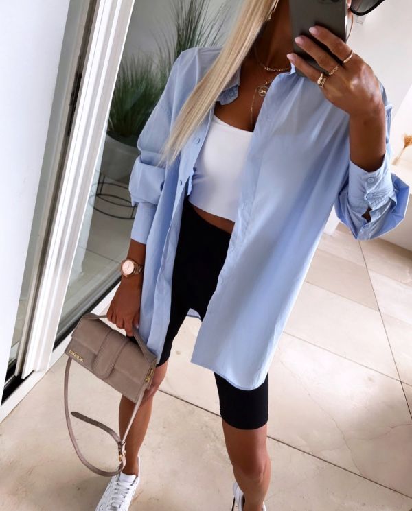 Light Blue Oversized Blouse