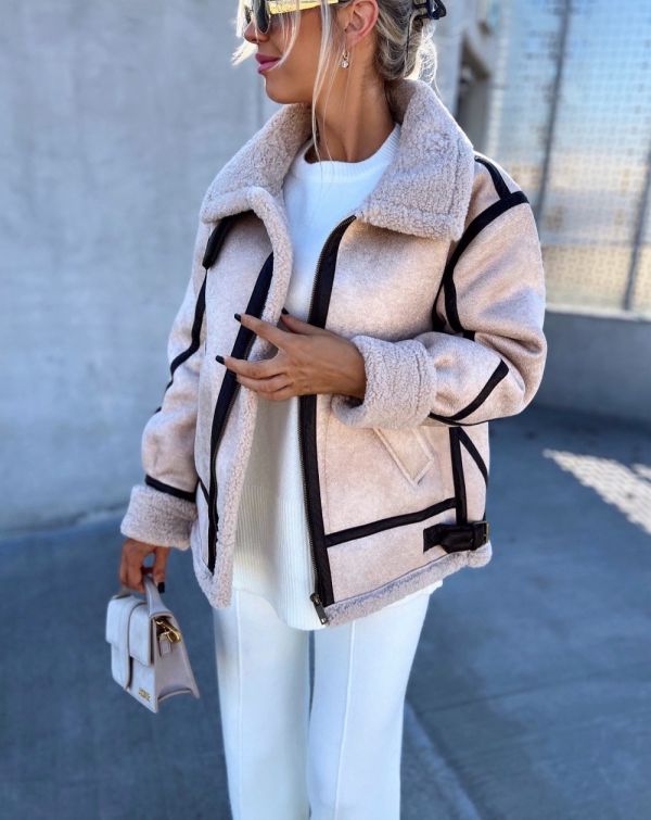 Beige Oversized Thicker Jacket