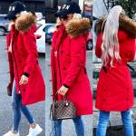 Khaki Naturaalse Karvaga Vetthülgav Pikem Talveparka