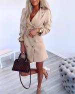 Tumši Zaļa Žaketes Stila Kleita