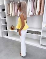Valge Peplum Pluus