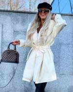 Juoda Surišamas žieminis Paltas Su Gaubtuvu