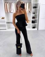 Valge Peplum Pluus