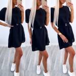 Dzeltens Ikdienas Kleita Ar Jostu