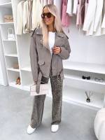 Taupė Oversized Stiliaus Džemperis