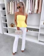 Valge Peplum Pluus