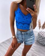 Punane Venivast Pitsist Crop Top