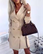 Tumši Zaļa Žaketes Stila Kleita