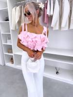 Kollane Volangidega Crop-top