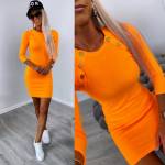 Türkiis Kuldsete Nööpidega Vabaaja Kleit