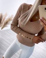 Roosa V-lõikega Džemper