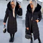 Светло-бежевый Тёплая зимняя парка с капюшоном