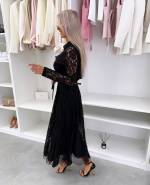 Valge Vööga Pitsist Kleit