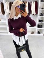 Tumesinine Alusriidega Pehme Sviiter