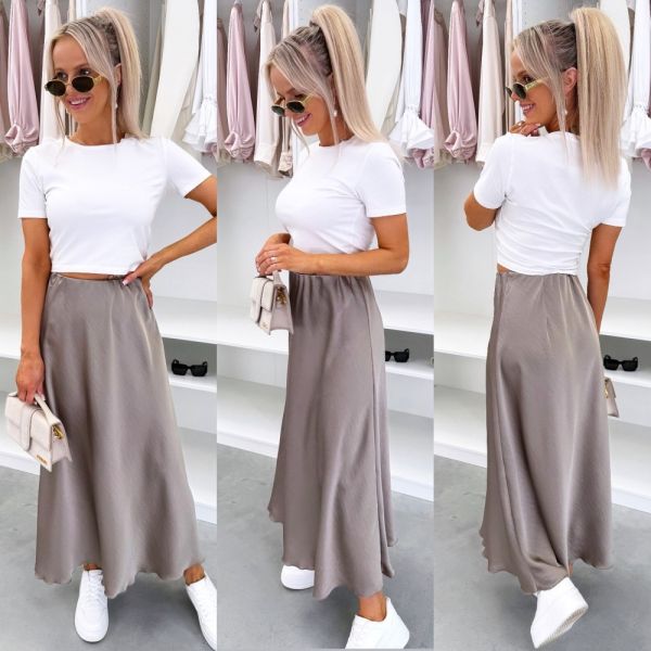 Taupe Satiinist Midiseelik