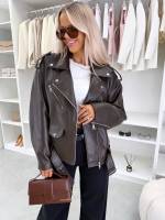 Taupė Oversized Stiliaus Džemperis