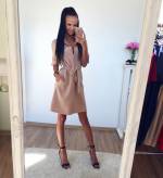 Zila Ikdienas Kleita Ar Kabatām