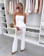 Valge Peplum Pluus