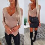 Sinine V-lõikega Kampsun