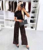 Brūns Mīkstas Bikses Ar Fliteriem