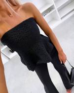 Valge Peplum Pluus