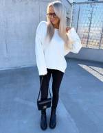 Roosa Laiemate Varrukatega Pehme Kampsun