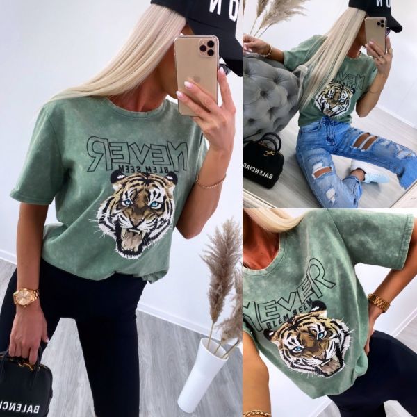 Khaki Tiger Oversized T-shirt