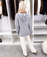 Серый Мягкий свитер в стиле худи