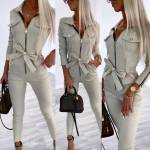 Must Kuldsete Detailidega Stretch Jumpsuit