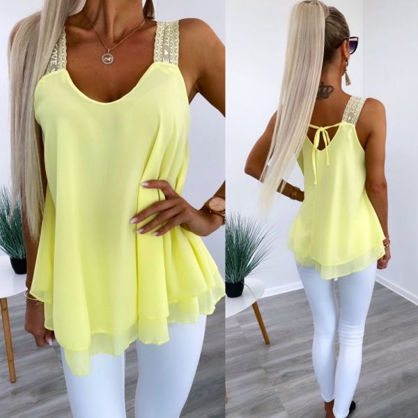 Yellow Chiffon Top