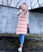 Helesinine Pikem Kapuutsiga Vest