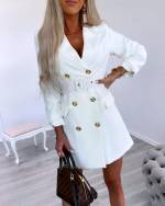 Tumši Zaļa Žaketes Stila Kleita