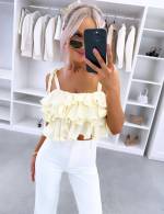 Kollane Volangidega Crop-top