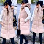 Khaki Lühem Kapuutsiga Vest