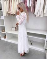 Valge Vööga Pitsist Kleit