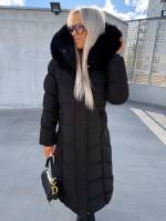 Черный Тёплая зимняя парка с капюшоном