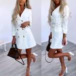 Tumši Zaļa Žaketes Stila Kleita