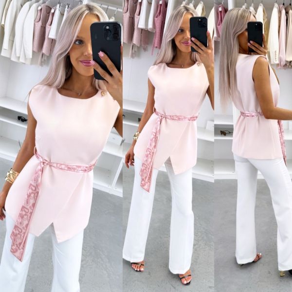 Roosa Keskelt Seotav Vest-jakk